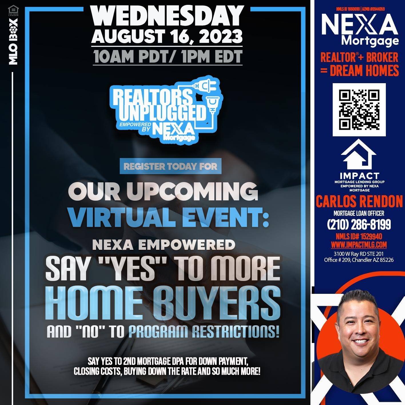 SAY YES - Carlos Rendon - Mortgage Loan Officer